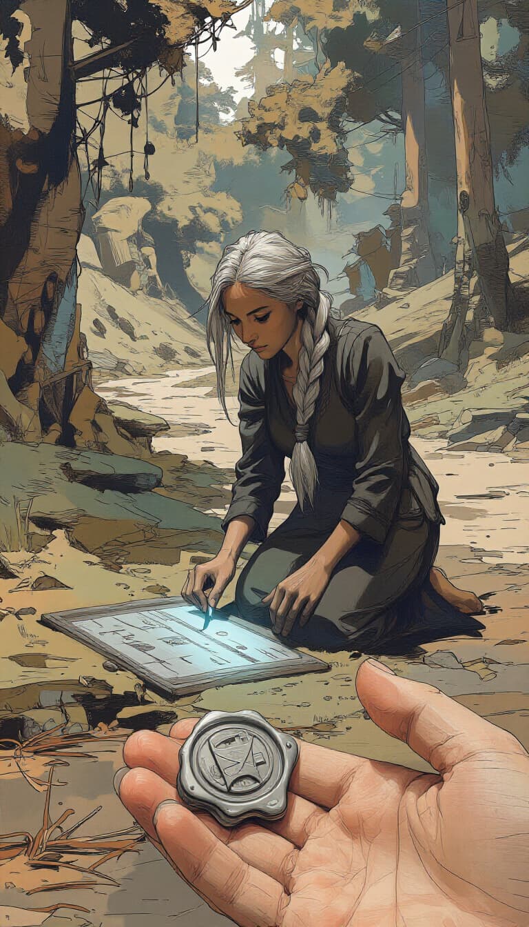 Day 90 of run 2: the rune-etched sign in the glade — same engine, same notebook