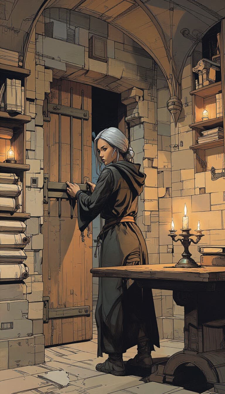 Day 2: Liraen bars the tower door before confiding her secret