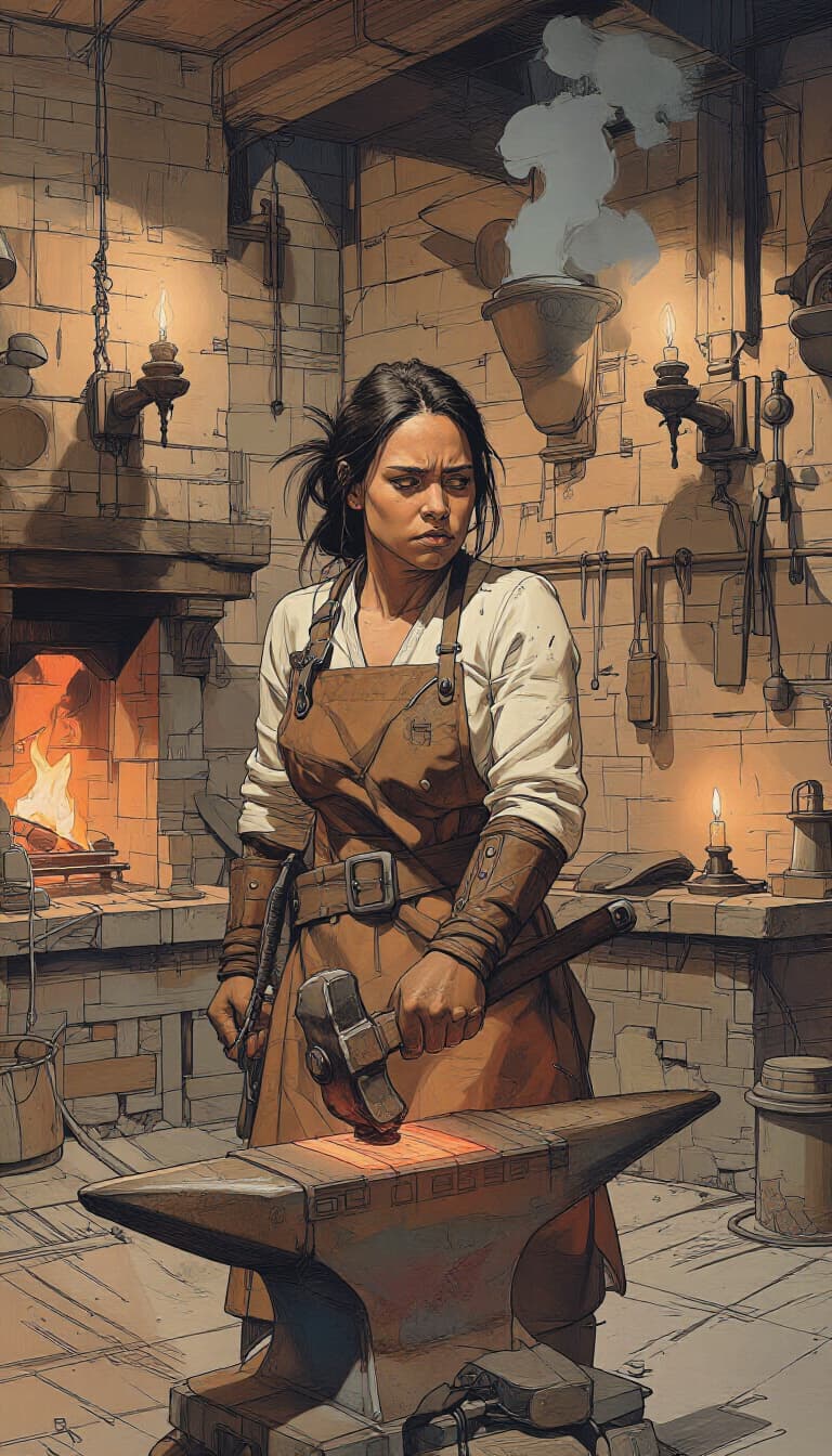 Day 45: at the forge, Bruna, pressed with questions, has nothing to give
